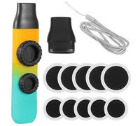 Homoyoyo Kazoo Ajustable de Doble Agujero Tonos Altos y Bajos, Instrumento Musical Portátil de Plástico Degradado Azul y Naranja, Mirlitón Compacto para Adultos, Adecuado