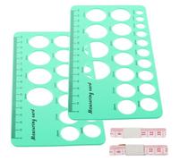 Homoyoyo Kit de 2 Piezas de Regla de Silicona Verde para Medición de Pezones Plantilla Circular, Incluye Bolsa para Transporte, Diseñado para Madres Lactantes y Uso en Casa o Exterior