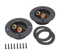 Homoyoyo Kit de 2 Terminales de Caja de Altavoz para Coche Conector de Altavoz de Aleación de Zinc y ABS Terminales Dorados de 2 Vías para Subwoofer Conexión Rápida para Sistemas de