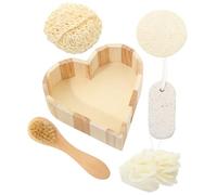 Homoyoyo Kit de Herramientas de Baño para Cuidado Piel con Piedra para Pies Cepillo Corporal de Natural Esponja Exfoliante y Caja para Ducha y Masaje