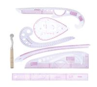Homoyoyo Kit de Reglas de Costura de Plástico para Diseño y Corte de Ropa Curvas Variadas, Alta Precisión y Uso en Patronaje y Confección Manual
