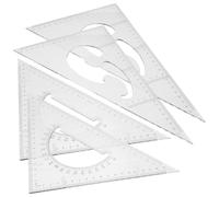 Homoyoyo Kit de Reglas Triangulares de Plástico 4 Piezas, Juego de Escuadra y Cartabón para Dibujo Técnico, Medición Precisa y Material Escolar Portátil, Adecuado para Estudiantes