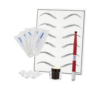 Homoyoyo Kit Manual de Cejas Rojo 1 Unidad Punta Redonda para Delinear y Práctica Profesional Maquillaje Ojos y Cejas