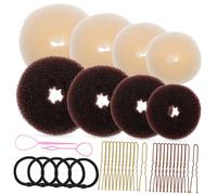Homoyoyo Kit Para Hacer Moños Forma De Dona Moldes Para Moños Tipo Donut Pinzas u Cabello Elásticos Cabello Accesorios Para De Mujer y Fiesta