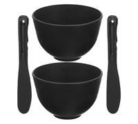 Homoyoyo Kit para Mascarillas Faciales de Silicona Suave 2 Cuencos y 2 Aplicadores para Spa Facial, Mezclador Reutilizable para Cuidado Piel en Salón y Hogar, Herramienta para Preparar