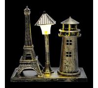 Homoyoyo Lámpara de Mesa Vintage Torre Eiffel de Resina Luz de Noche Decorativa de 155X65X145 CM Adorno Artesanal para Hogar y Dormitorio Iluminación Ambiental Adultos