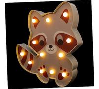 Homoyoyo Lámpara LED de Mesa con Diseño de Mapache Infantil para Dormitorio y Mesita de Noche Decoración Adorable y Cálida para Habitación