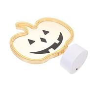 Homoyoyo Lámpara Neón Calabaza LED para Decoración de Halloween Letrero Luminoso Interior con Base de Calabaza para y Espeluznante Hogar