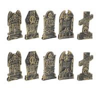 Homoyoyo Lápidas Falsas de Fiesta Halloween 10 Piezas, Modelo Miniatura 7,5 Cm Mixto, Adornos para Tumbas y Decoración de Patio para Casa Embrujada y Eventos Temáticos Estilo Aleatorio