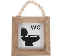 Homoyoyo Letrero de Madera para Baño Colgante, Tablero Decorativo Rústico Compacto para Pared, Decoración de Pared para Aseos y Baños Pequeños, Cartel Impreso para Hogar