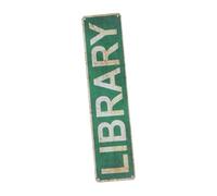 Homoyoyo Letrero Vintage de Biblioteca Hojalata Decoración Artística de Pared para Interiores y Exteriores Señal Temática de Libros para Amantes Lectura