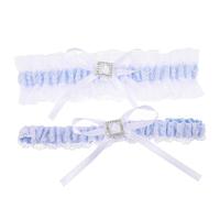 Homoyoyo Ligas De Gemas De Imitación Para Novia Liga De Encaje Lazo Decoración De Pierna Para Boda Un Color Azul Material De Encaje