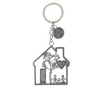 Homoyoyo Llavero Metálico para Casa Nueva Colgante Forma de Casa Color Plata Antigua Adorno para Bolso y Llaves Obsequio para Inauguración de Vivienda Decoración Familiar