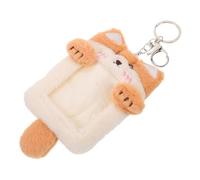 Homoyoyo Llavero Porta Tarjetas de Peluche Pequeño para Fotos 15X10 CM con Diseño de Gato Kawaii Funda Colgante para Credencial de Estudiante Uso Escolar y Accesorios K-Pop