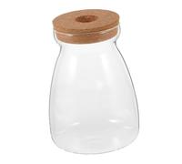 Homoyoyo Maceta de Cristal para Plantas y Peces Betta con Tapón de Corcho 3 Cm, Frasco Redondo Hermético Mediano para Terrario Hidropónico y Decoración de Jardín Interior