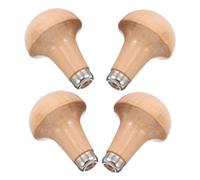 Homoyoyo Mango de Madera Ergonómico para Buril Repuesto para Herramientas Manuales de Carpintería Compatible Limas y Taladros Diseño Hongo para Agarre Firme 4 Piezas para Grabado y