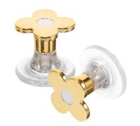 Homoyoyo Manija para Botón de Descarga de Inodoro Diseño Floral 2 Piezas Color Dorado Accesorios Completos para Tanque de Agua Práctico Auxiliar para Baño