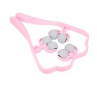 Homoyoyo Masajeador De Cuello Manual 6 Bolas Rodillo De Masaje Rosa Multifuncional Para Aliviar Tensión y Cuello y Hombros Uso Doméstico Herramienta Terapéutica
