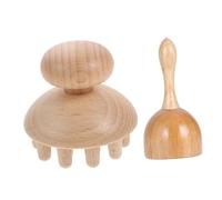 Homoyoyo Masajeador de Drenaje de Madera 2 Piezas para Uso Doméstico Taza de Terapia y Peine Masajeador Práctico Accesorio para Masaje Corporal y Desbloqueo de Meridianos