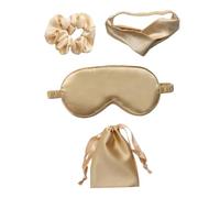 Homoyoyo Máscara Para Dormir De Seda Sintética 4 Piezas Juego Tamaño Estándar Práctica Para Descanso Viajes Banda Cabello Bolsa De Almacenamiento y Coleteros