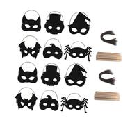 Homoyoyo Máscaras de Papel para Rascar DIY 28 Piezas, Máscaras de Halloween Arcoíris, Juego Creativo para Fiestas, Manualidades Infantiles y Disfraces de Halloween