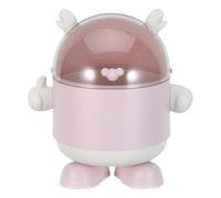 Homoyoyo Mini Bote de Basura de Plástico para Escritorio Diseño de Dibujos Animados Dragón Blanco Color Rosa Compacto y Decorativo Adecuado para Oficina Dormitorio y Aula