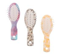 Homoyoyo Mini Cepillos de Viaje Paquete de 3 con Diseño de Estampado de Leopardo Cepillo Desenredante y Masajeador de Plástico Portátil para Mujeres y Niñas en Aventuras al Aire Libre