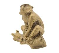 Homoyoyo Mini Estatua de Mono de Latón de 10 CM Escultura Sólida Vintage para Decoración de Escritorio y Hogar Adorno Metálico Artístico para Oficina Figurita Decorativa de Animal de