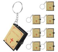 Homoyoyo Mini Llavero Bíblico, 8 Llaveros con Versículos Bíblicos, Religiosos, Recuerdo para Bautismo, Iglesia, Oración, Comunión, Dorado