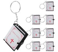 Homoyoyo Mini Llavero Bíblico, 8 Llaveros con Versículos Bíblicos, Religiosos, Recuerdo para Bautismo, Iglesia, Oración, Comunión, Color Plateado.