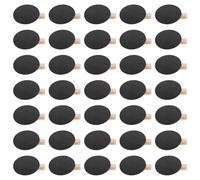 Homoyoyo Mini Pizarras de Madera con Clip Negro Redondo, 50 Unidades, Portapapeles de Pizarra para Notas y Mensajes, Tablero de Escritura Multiuso para Oficina y Hogar