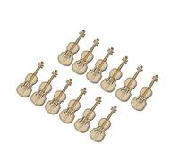 Homoyoyo Mini Violines de Madera 12 Piezas, Adornos Musicales para Decoración de Casas de Muñecas, Accesorio para Fotografía y Manualidades, Mini Violín Ecológico y Resistente para Juegos
