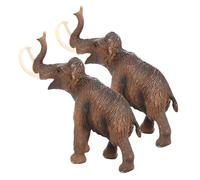 Homoyoyo Modelo Animal de Vida Silvestre Mamut Lanudo 2 Piezas, Figuras de Imitación Prehistóricas de Plástico, Juguetes Educativos, Decoración Temática de Criaturas Prehistóricas