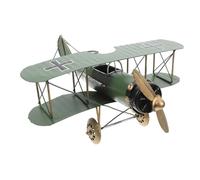 Homoyoyo Modelo de Avión de Metal Vintage Decorativo Réplica Detallada de Avión de Combate Hierro para Adultos Ornamento Retro para Escritorio y Decoración de Hogar Verde