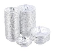 Homoyoyo Molde Desechable para Tarta de Huevo de Papel de Aluminio Ecológico, 500 Piezas (250 Diámetro 6,5 Cm 250 Diámetro 7 Cm), Molde Redondo Antiadherente para Hornear Tartaletas,