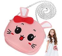 Homoyoyo Monedero Conejito Bolso Lindo Pequeña Bolso para Chicas Felpa Monedero Dibujos Animados Cartera Moneda Extrañar Conejo para Mini Bolso Infantil Vivero Rosa Cuero PU
