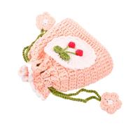 Homoyoyo Monedero de Crochet Bolsa Tejida Mano Portátil para Guardar Auriculares y Monedas como Obsequio para Niñas Labores de Costura