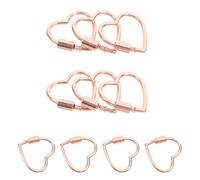 Homoyoyo Mosquetones con Cierre de Rosca Forma de Corazón Conectores para Pulseras de Aleación Rosa Dorada Tamaño 29X30X3 MM Pack de 10 Piezas para Bisutería y Llaveros de Uso Diario