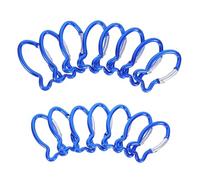 Homoyoyo Mosquetones de Aleación de Aluminio Forma de Pez, 15 Unidades, Color Azul, Hebillas de Bloqueo Resistentes para Camping, Senderismo y Accesorios de Llavero al Aire Libre