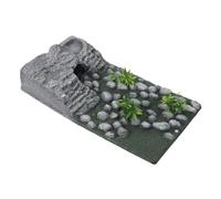 Homoyoyo Muelle para Tortugas Acuáticas con Rampa Integrada, Plataforma Rocosa para Tomar el Sol, Tamaño Mediano, Color Marrón Natural, Accesorio para Acuarios y Terrarios, Zona de