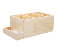 Homoyoyo Organizador de Brocas para Uñas Grande de Madera Natural Caja de Almacenamiento Transparente para Suministros de Manicura Profesional y Uso Doméstico Estuche Práctico para Salón