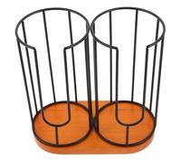 Homoyoyo Organizador de Tazas de Madera con Diseño de 2 Compartimentos, Estructura Estable y Sólida, Tamaño 22x21x12 Cm, Adecuado para Cocinas Pequeñas y Restaurantes