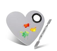 Homoyoyo Paleta Forma De Corazón Para Maquillaje Herramienta Cosmética De Acero Inoxidable Para Difuminar Bases y Sombras Para Artistas De Maquillaje Entusiastas
