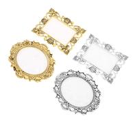 Homoyoyo Paleta para Mezclar Arte de Uñas 4 Piezas Vintage Resistente para Esmalte Placa Ovalada y Cuadrada para Exhibir Pintura y Resina Herramienta Portátil para Salón y Decoración