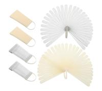 Homoyoyo Palitos de Exhibición de Uñas en Abanico 6 Sets 32 Colores Naturales y Transparentes Plástico Resistente para Práctica y Salón Tablero Muestra Colores Esmaltes Accesorios para