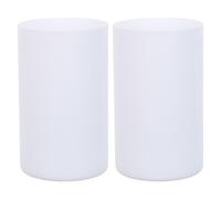 Homoyoyo Pantalla Cilíndrica de Vidrio Blanca para Lámpara E27 Diámetro 90 MM Altura 150 MM 2 Piezas Repuesto Resistente y Difusor de Luz para Lámparas de Mesa y Colgantes