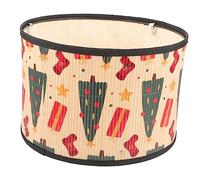 Homoyoyo Pantalla de Lámpara de Techo de Bambú Tejida Decorativa Interior con Impresión Uv Diseño Rústico Estructura Simple y Resistente Accesorio para Lámparas sin Cable de Alimentación