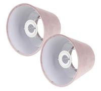 Homoyoyo Pantallas de Lámparas de Repuesto Pequeñas de Terciopelo Blanco Forro Rosa Compatibles Casquillos E27 y E14 17 CM 2 Piezas para Lámparas de Mesa y Pared en Hogar y Oficina