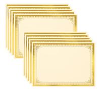 Homoyoyo Papel de diploma A4 210x297 mm blanco, 10 hojas, papel para impresora, imprimible y escribible, con lámina dorada, para certificados honoríficos y cartas de nombramiento