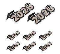 Homoyoyo Parches Bordados de Graduación 2026 Termoadhesivos Coser Color Negro y Dorado 8 Unidades para Ropa Gorras y Mochilas Parches para Reparar y Decorar Prendas